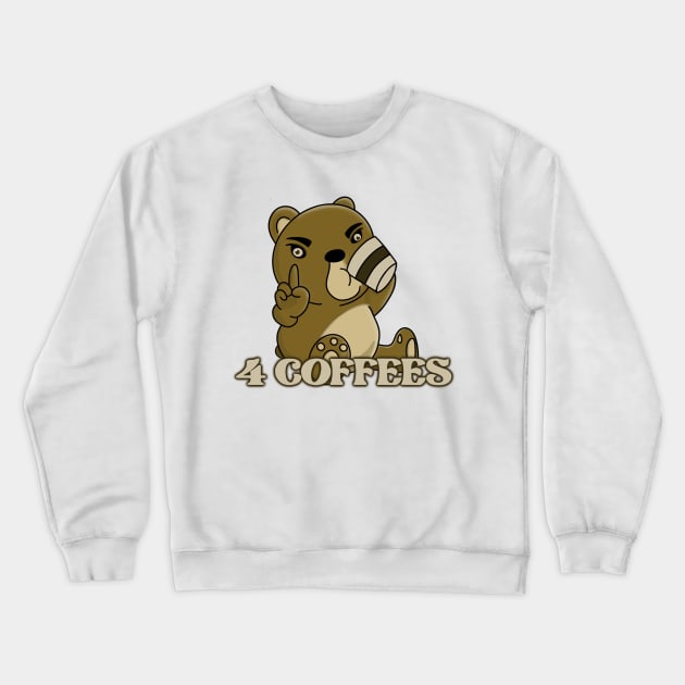 4 Coffees Crewneck Sweatshirt by Idanitee